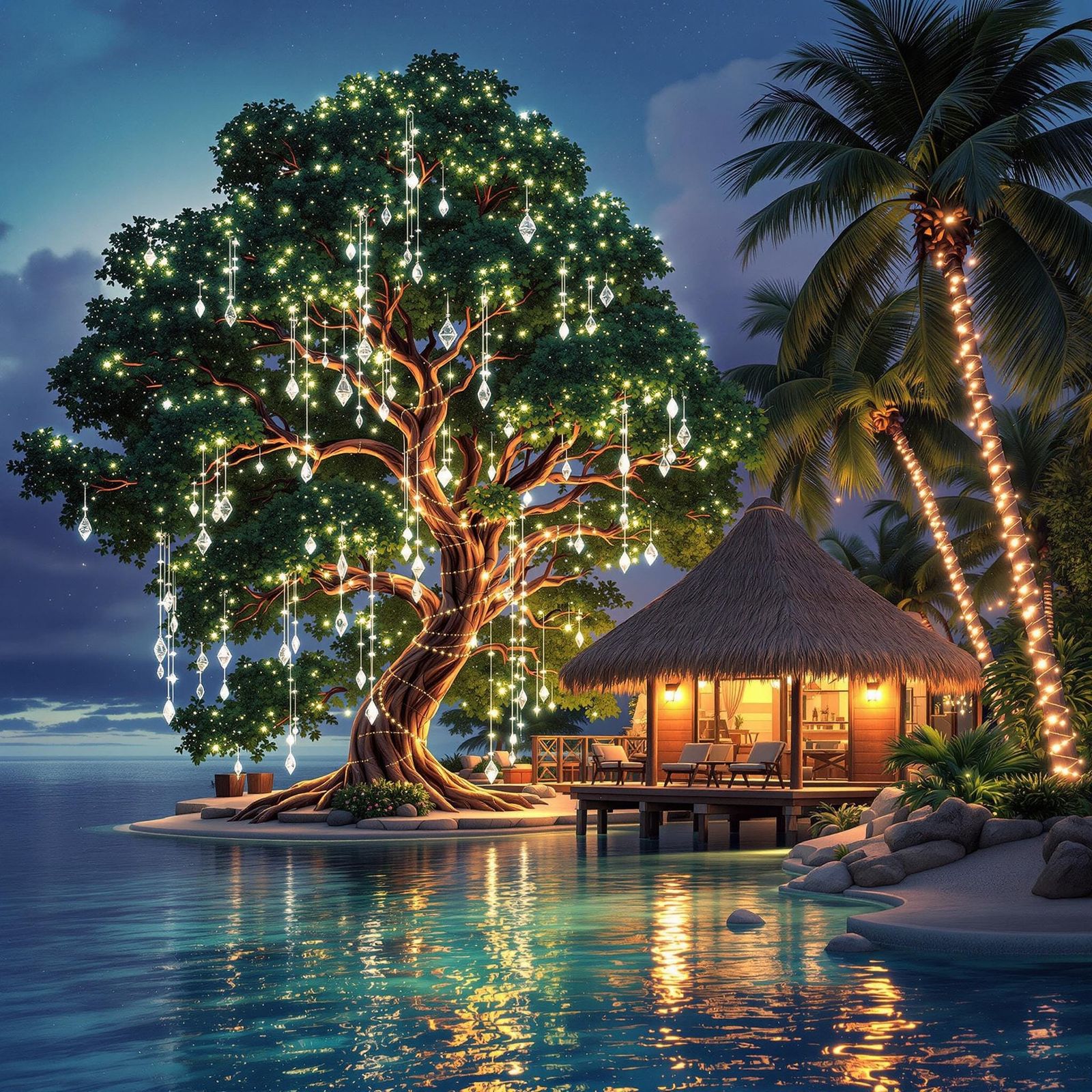Majestic Christmas Tree by Crystal Waters in Beach House Set...