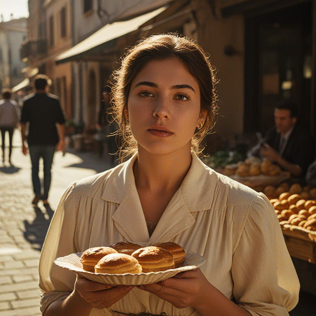 Mama Alania's Warm Pastry in a Bustling Market