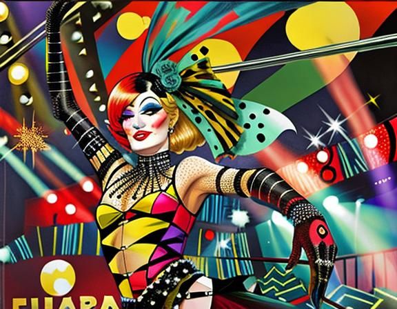 face of a cabaret dancer