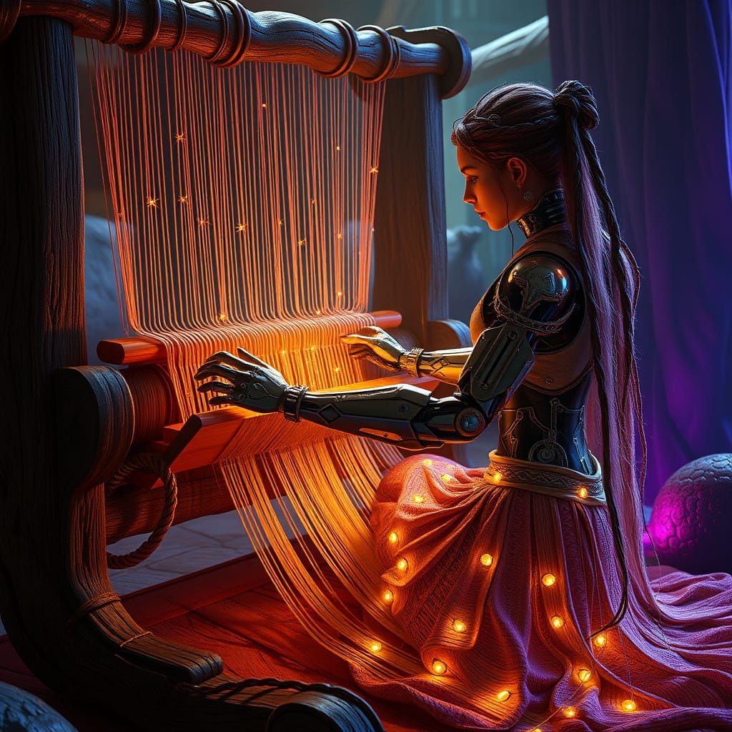 Mystical Storyteller Weaving History on Crystal Loom