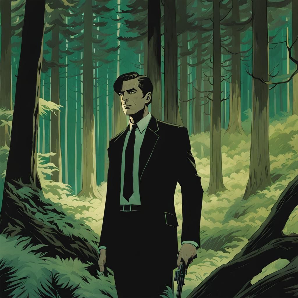 Eldritch Forest in a Modern Comic Book Style