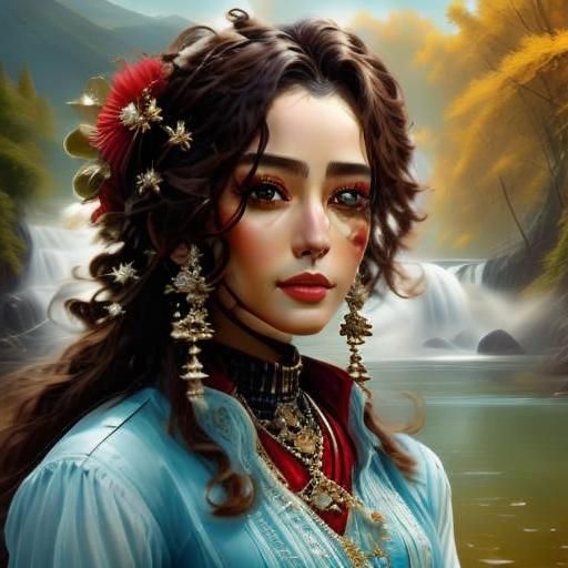 Intricate Portrait of a Pirate Queen in Epic Sci-Fi Style