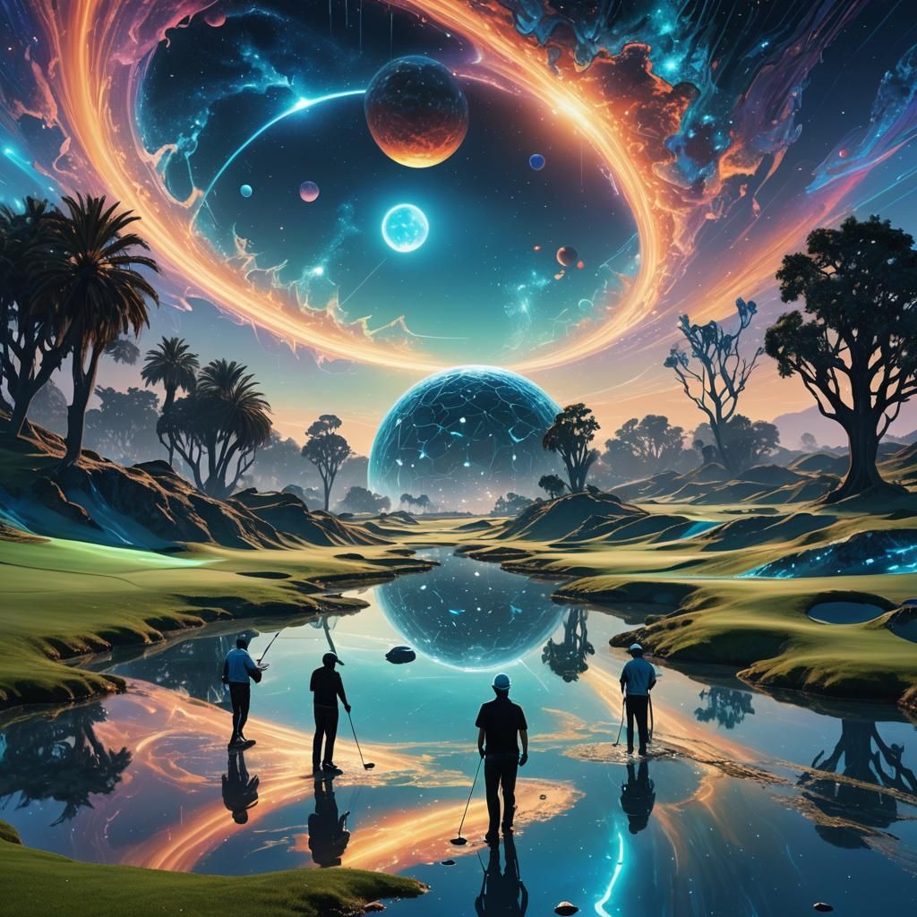 Zero-Gravity Golf in a Neon Galaxy