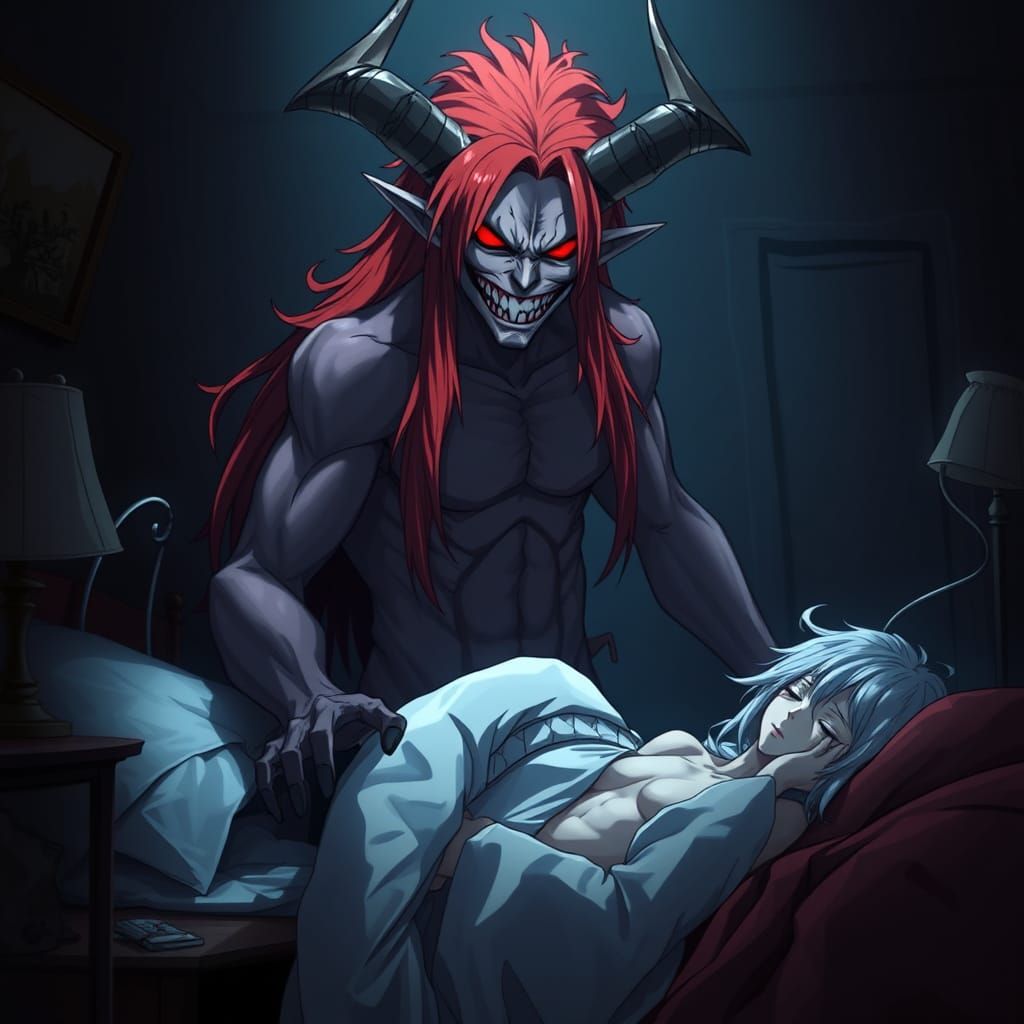 Terrifying Demon in Bedroom Nightmare