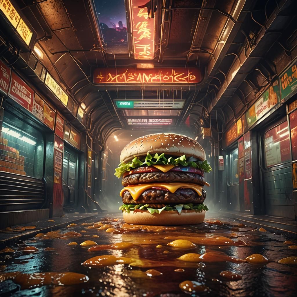 Big Mac in Mystical Subway: Fantasy Concept Art
