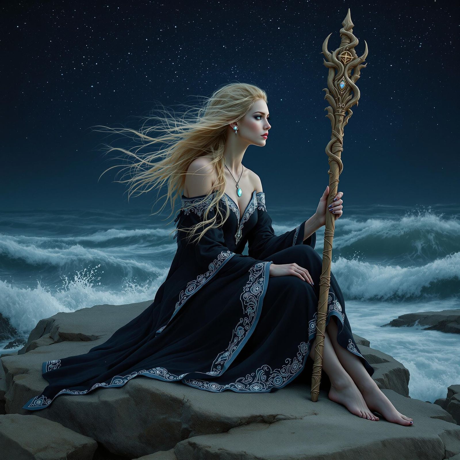 Norse Goddess of Oaths in Serene Contemplation