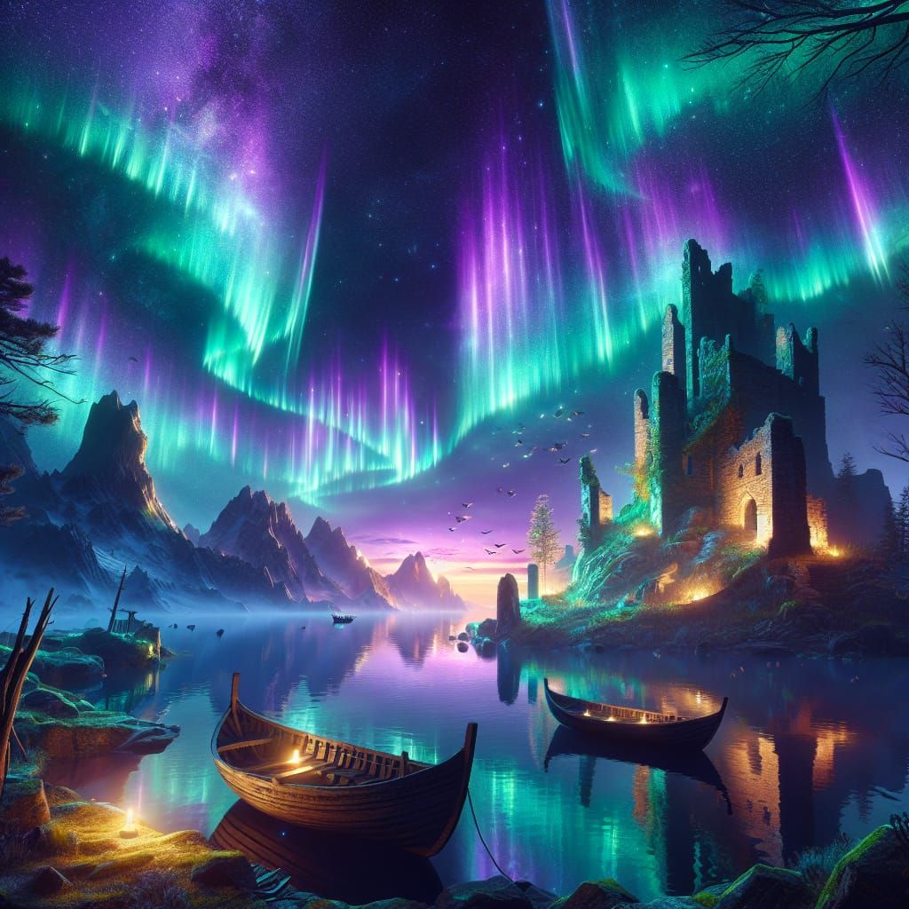 Enchanting Aurora Lights Up Ancient Ruins