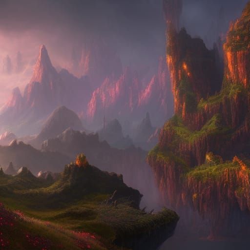 Fantastical Landscape Concept Art in Deep Color