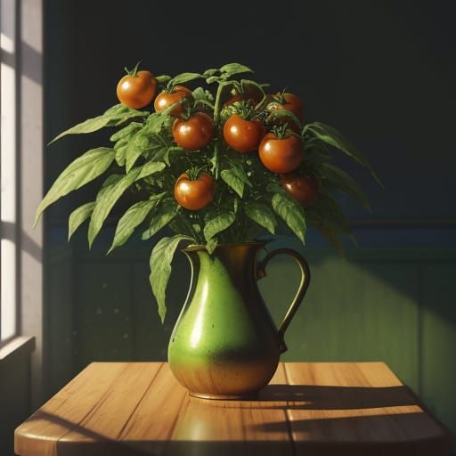 Cinematic Tomato Still Life in Digital Matte Painting
