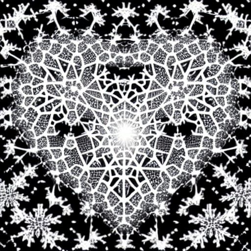 Fractal Snowflake Heart with Diamond Sparkle