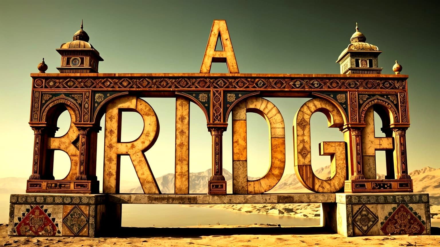 The Words 'A Bridge' in Qajar Art Style