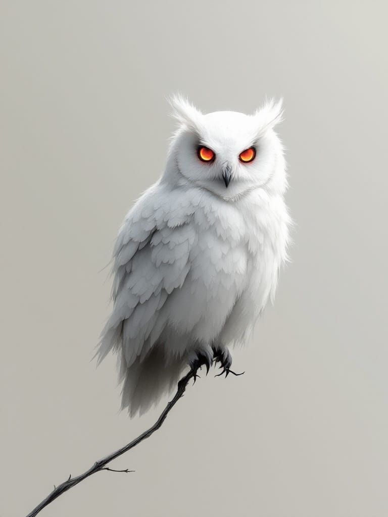 Surreal Owl in Japanese Minimalism Style