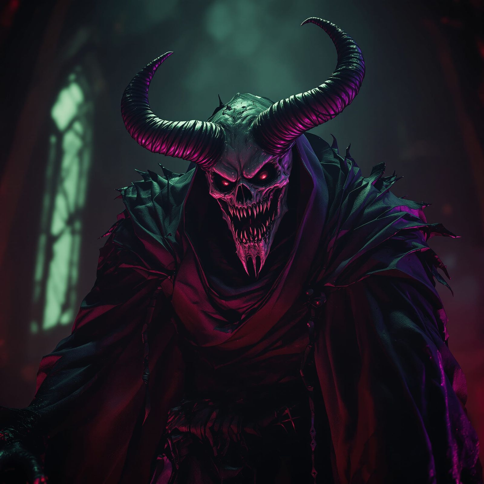 Ghoulish Necromancer Demon's Anguished Realization in Unreal...