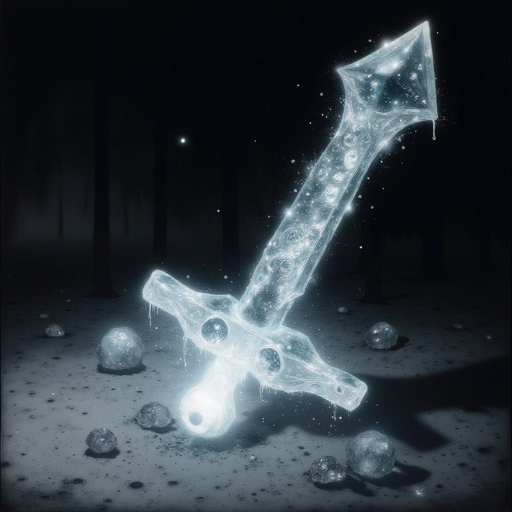 Ethereal Ice Sword Shimmers with Frosty Majesty