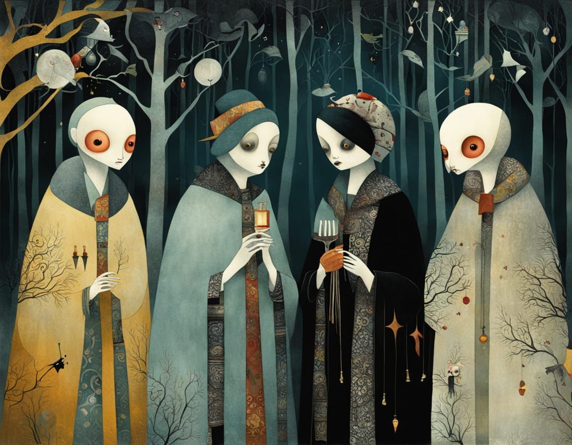 Haunted New Year's Eve Party in Graphic Style