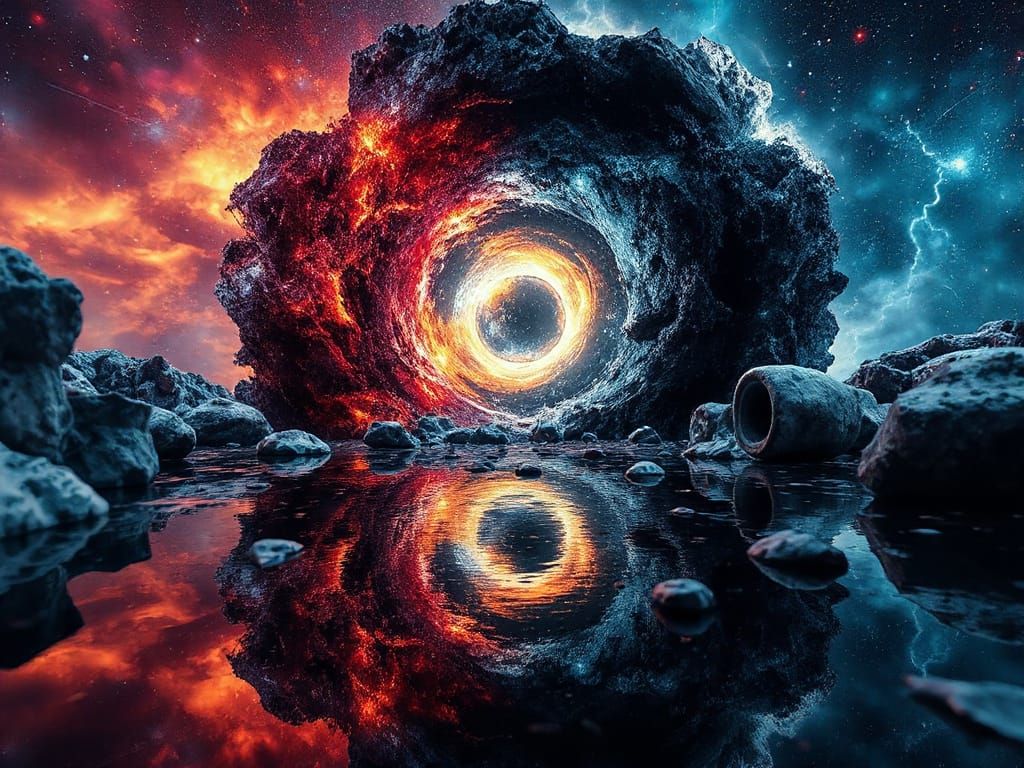 Black Hole Soulgate: Hyperrealistic Splash Art