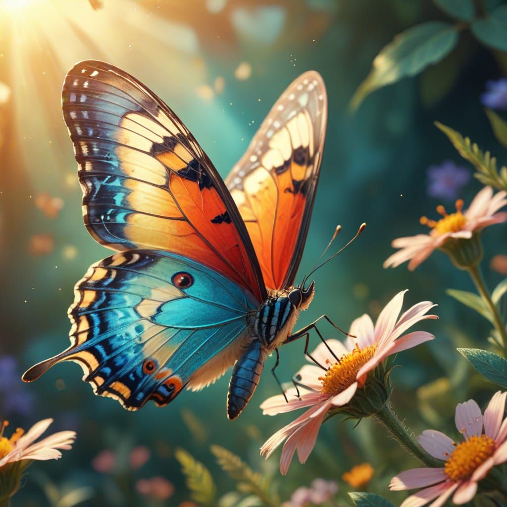 A comically confused butterfly in some weird unusual perdicuments