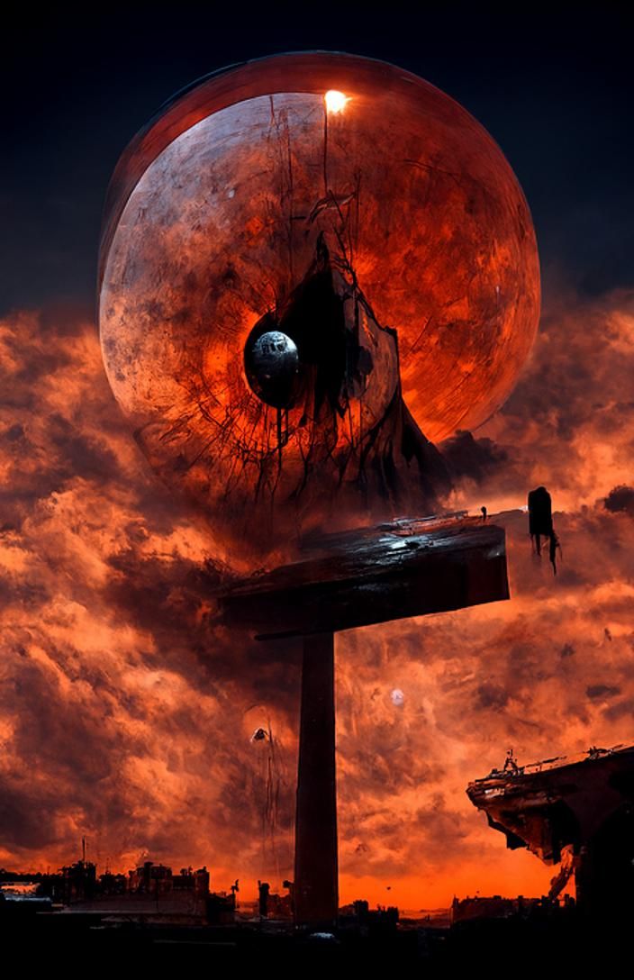 Terrifying Void Landscape with Sharingan Eyes
