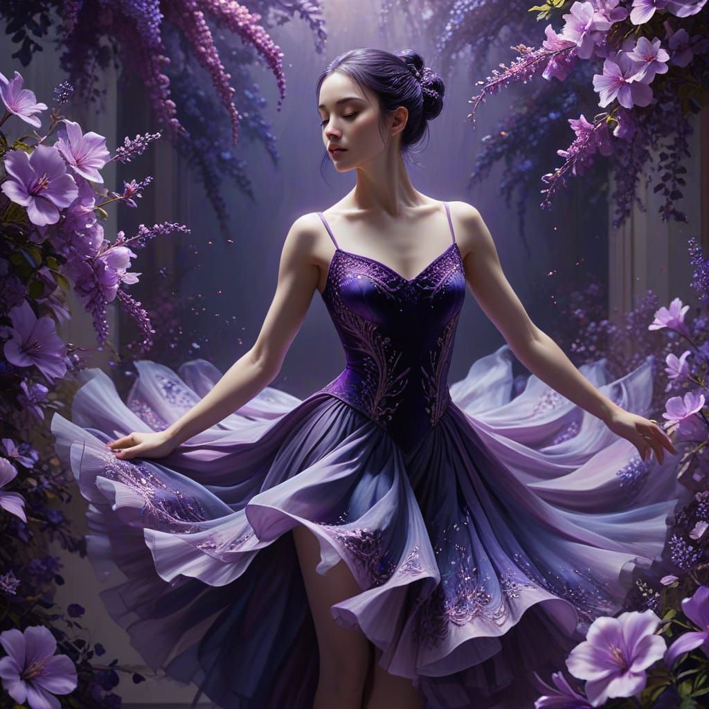 Goth Ballet in Lavish Purple Velvet, Artgerm-Inspired