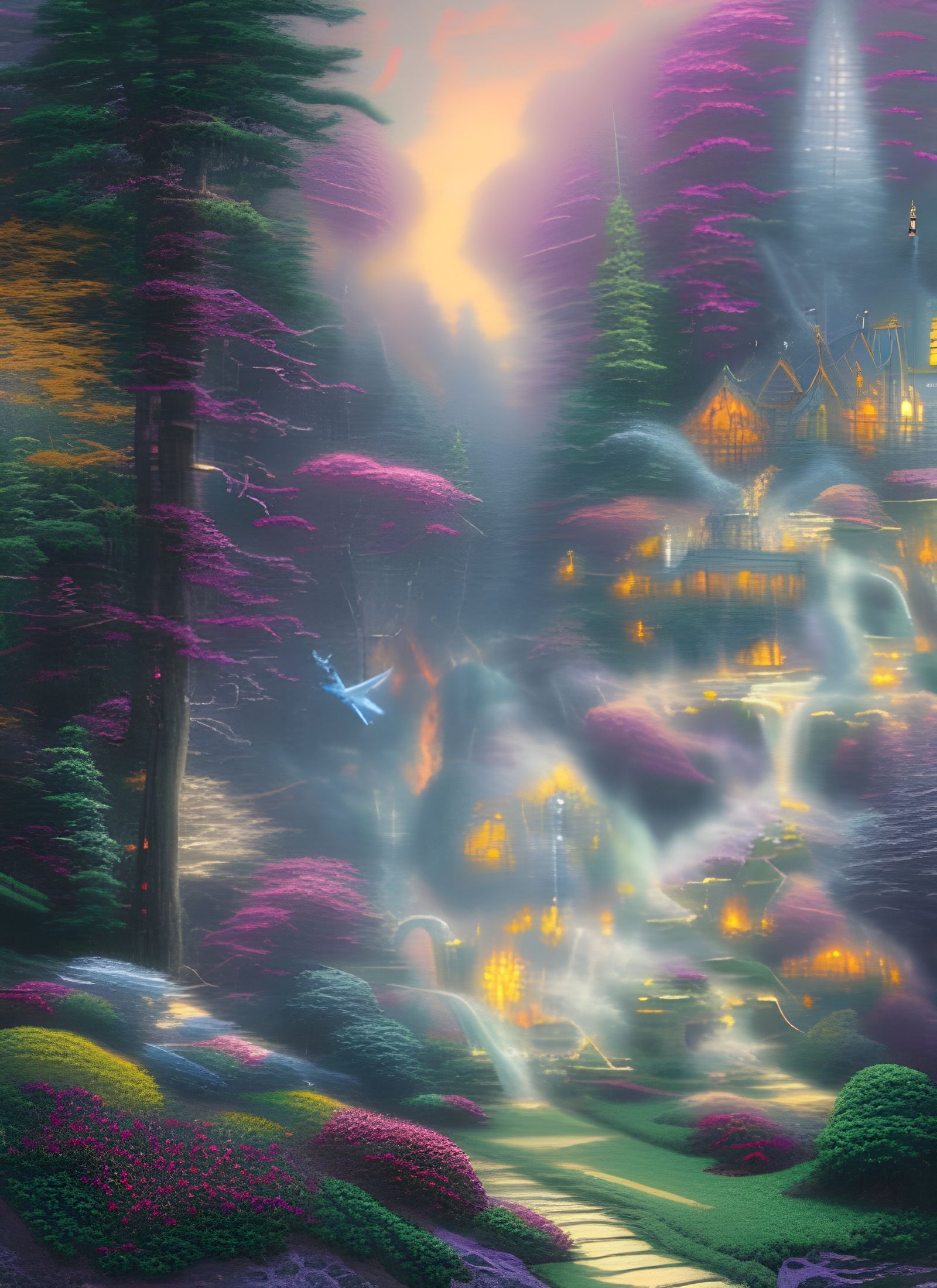 Ethereal Fantasy Landscape in Hyperdetailed Style