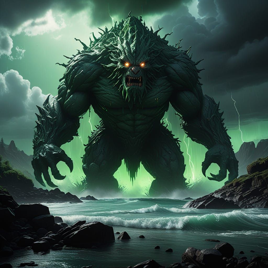 Gigantic Rock Monster Emerges from Earth in a Flash of Toxic...