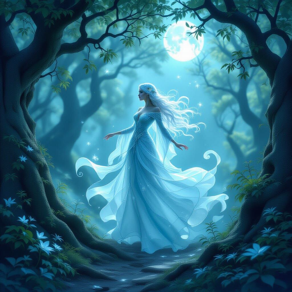 Ethereal Forest Spirit in Dreamy Fantasy Art