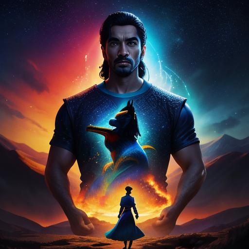 Cinematic Aladdin Movie Poster in Film Style
