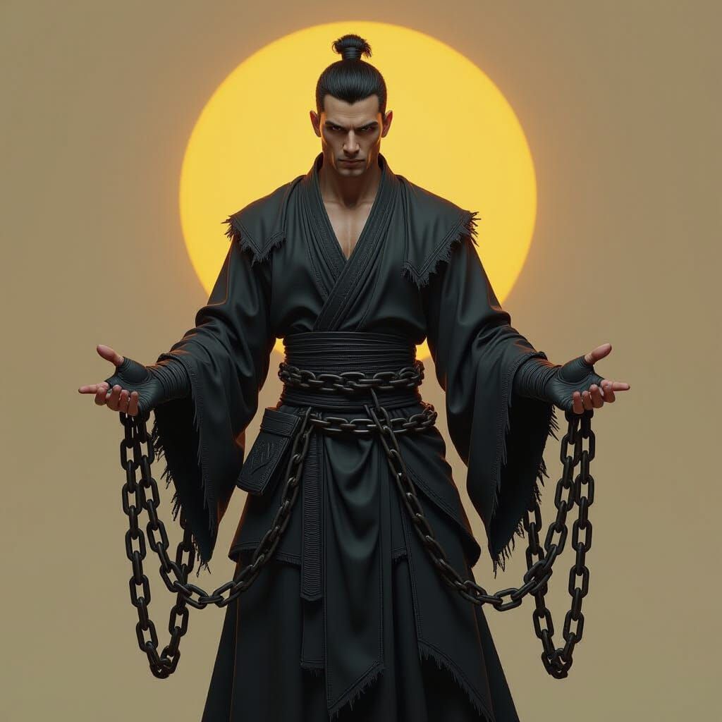 Goliath Monk in Tattered Robes with Iron Chains