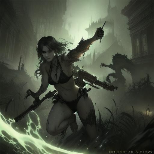 Alexandra Daddario Haunted by Ghosts: Matte Painting