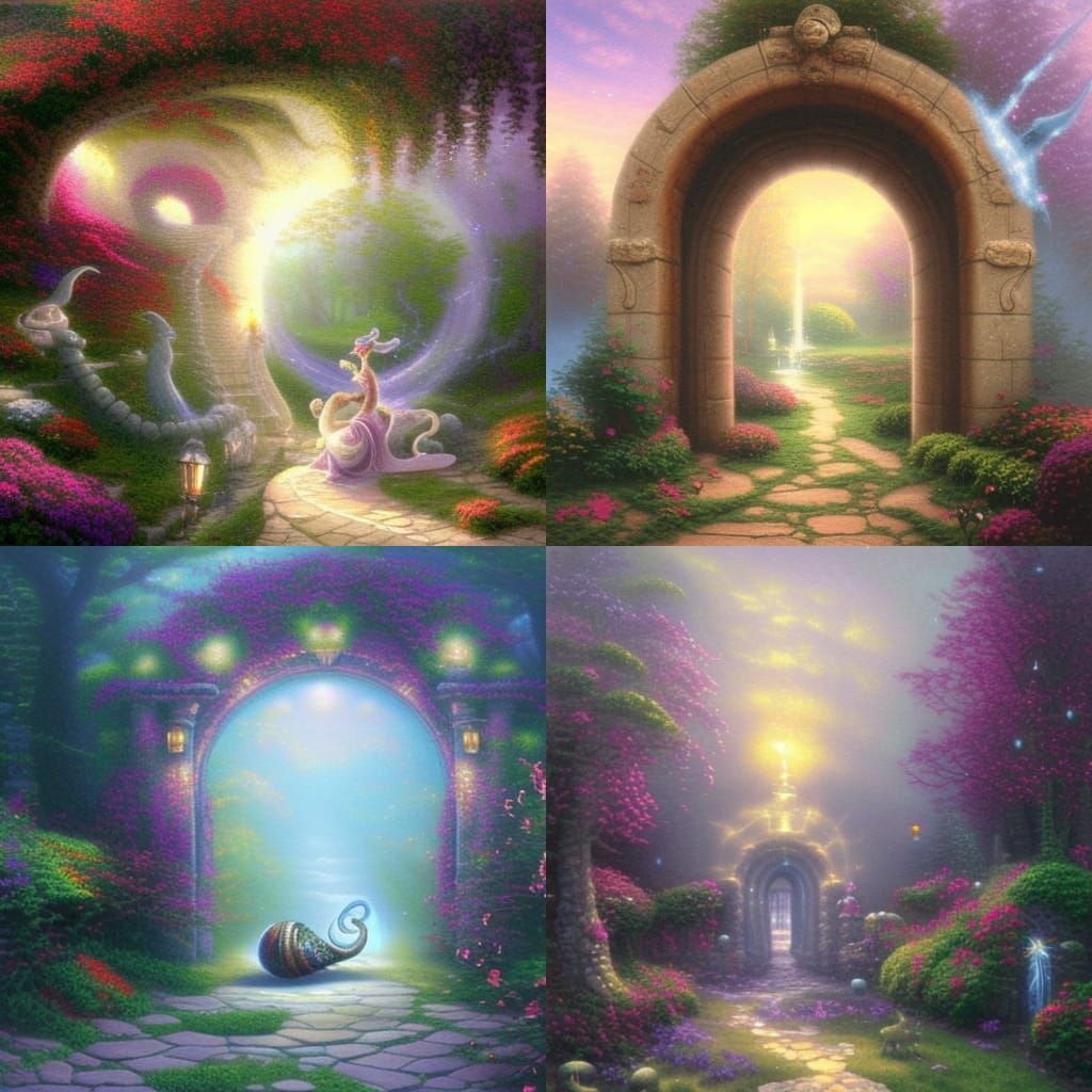 Ethereal Fantasy Portals Snail, Hyperdetailed Art