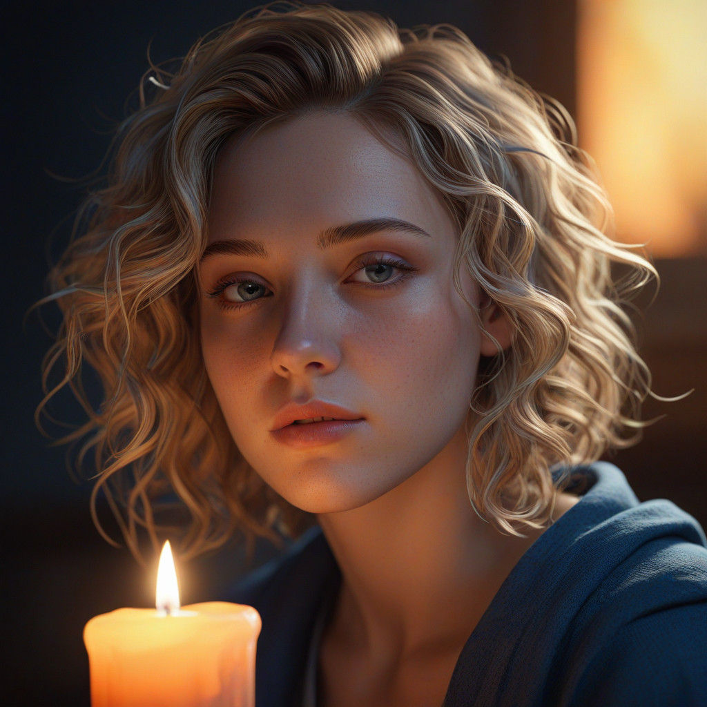 Golden Serenity in Oil-Painted Digital Bliss