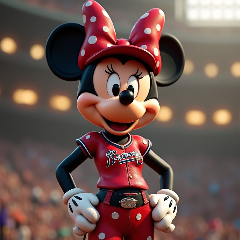 Minnie Mouse as Braves Cowgirl in Detailed Matte Painting