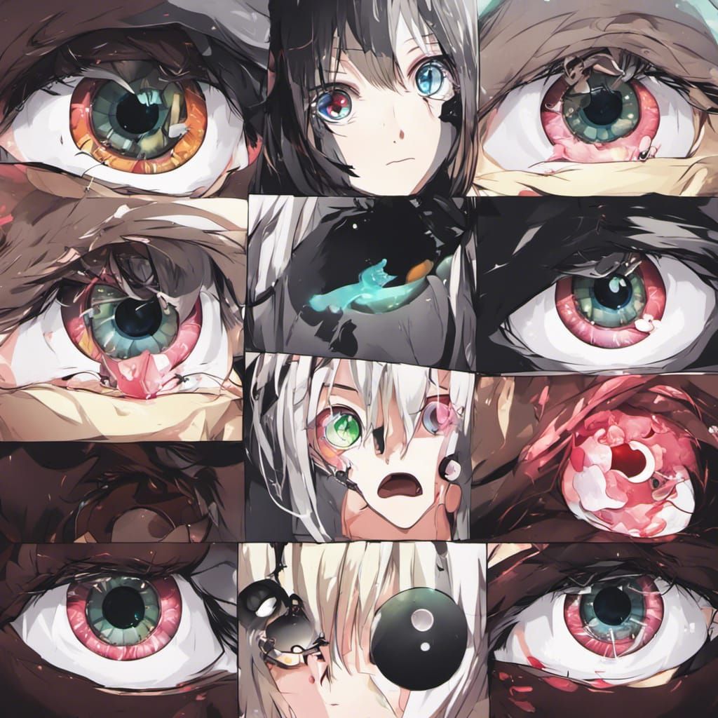 Weirdcore Eyes in Anime Manga Style