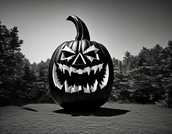 Scary Halloween Jack-o'-Lantern with Jagged Teeth