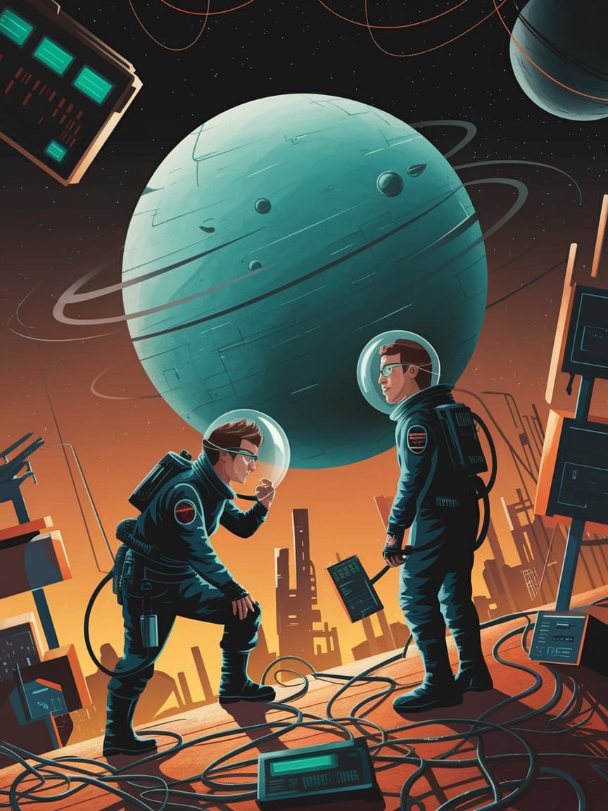 Cyberpunk Astronauts on a Rusty Alien Planet
