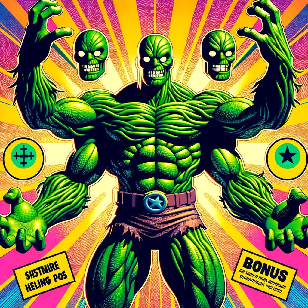 Four-Armed Green Hero with Healing Power