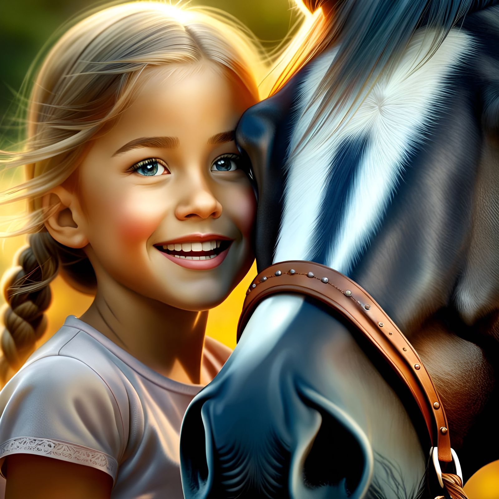 Radiant Girl and Horse Portrait in 4K