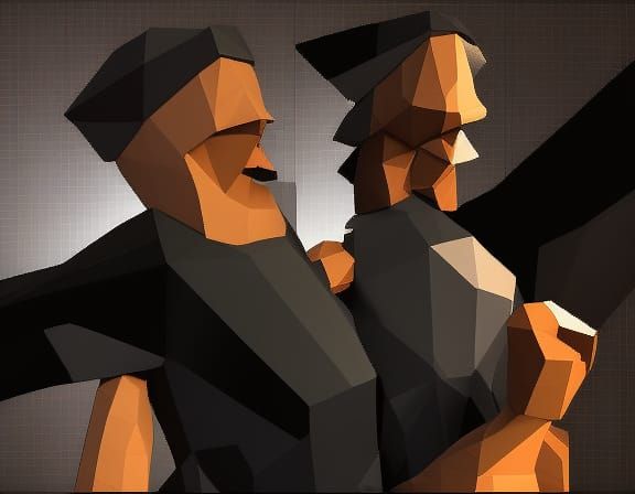 Abstract Low Poly Landscape in PS1 Style