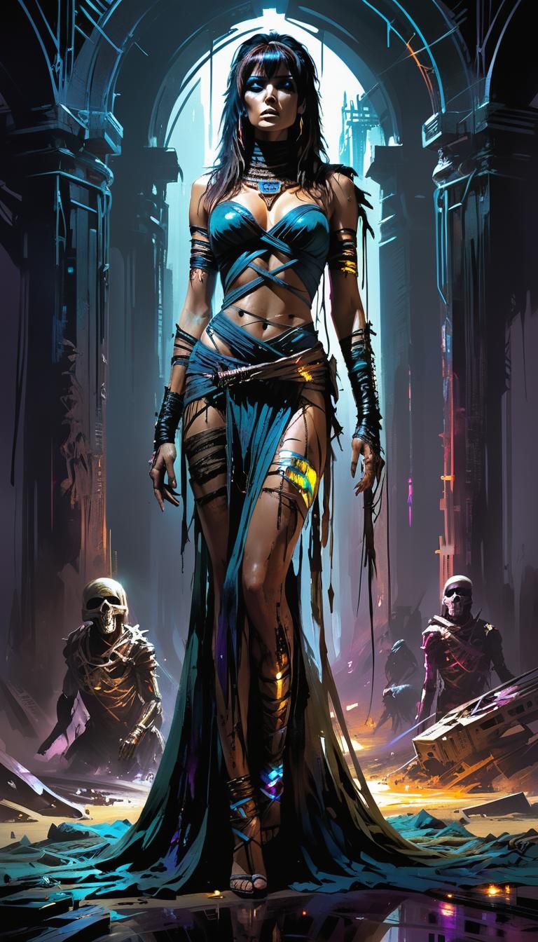 Cyberpunk Horror Mummy Concept Art