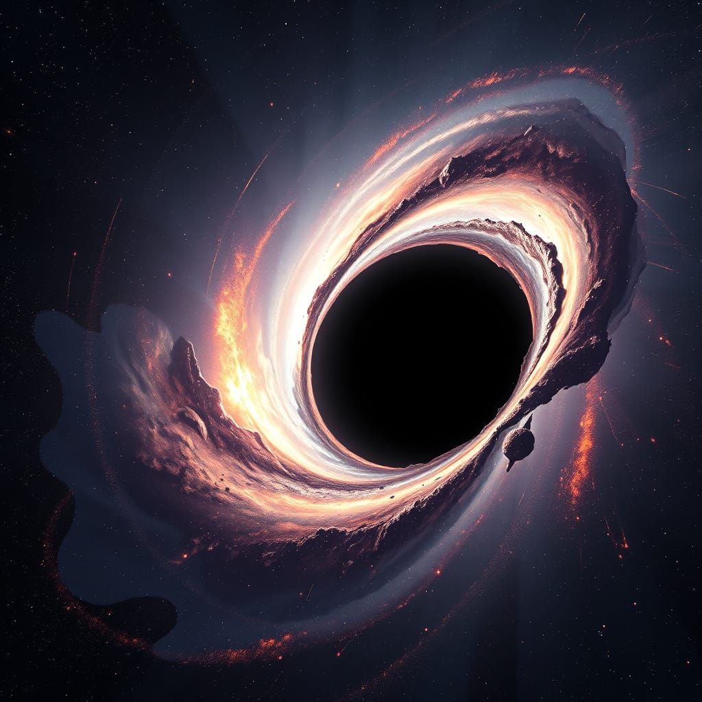 Colossal Black Hole in Deep Space Cosmic Art