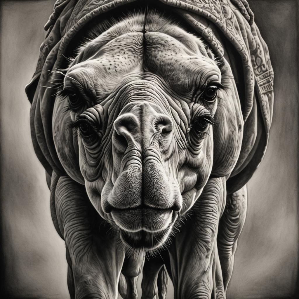 Hyperdetailed Charcoal Drawing