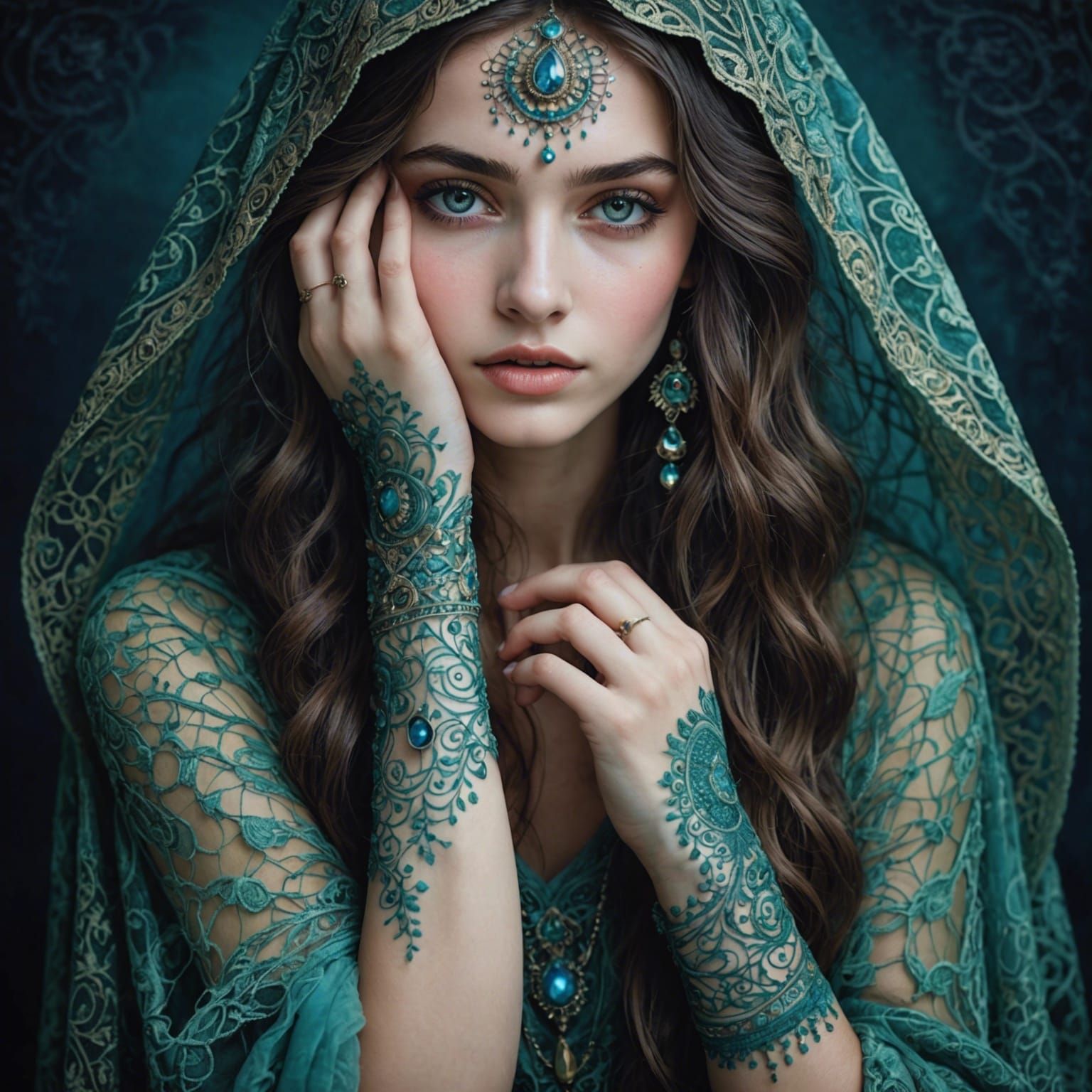 Mystical Beauty with Ethereal Leg Hair