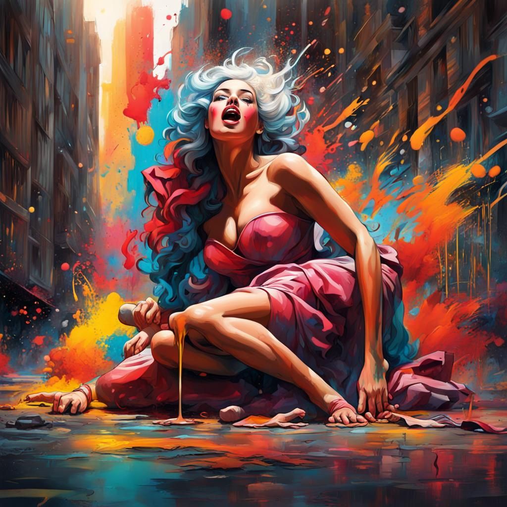 Operatic Moments in Cartoon Graffiti Art Style