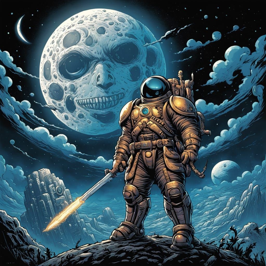 Luna's Gentle Smile in Comic Book Style