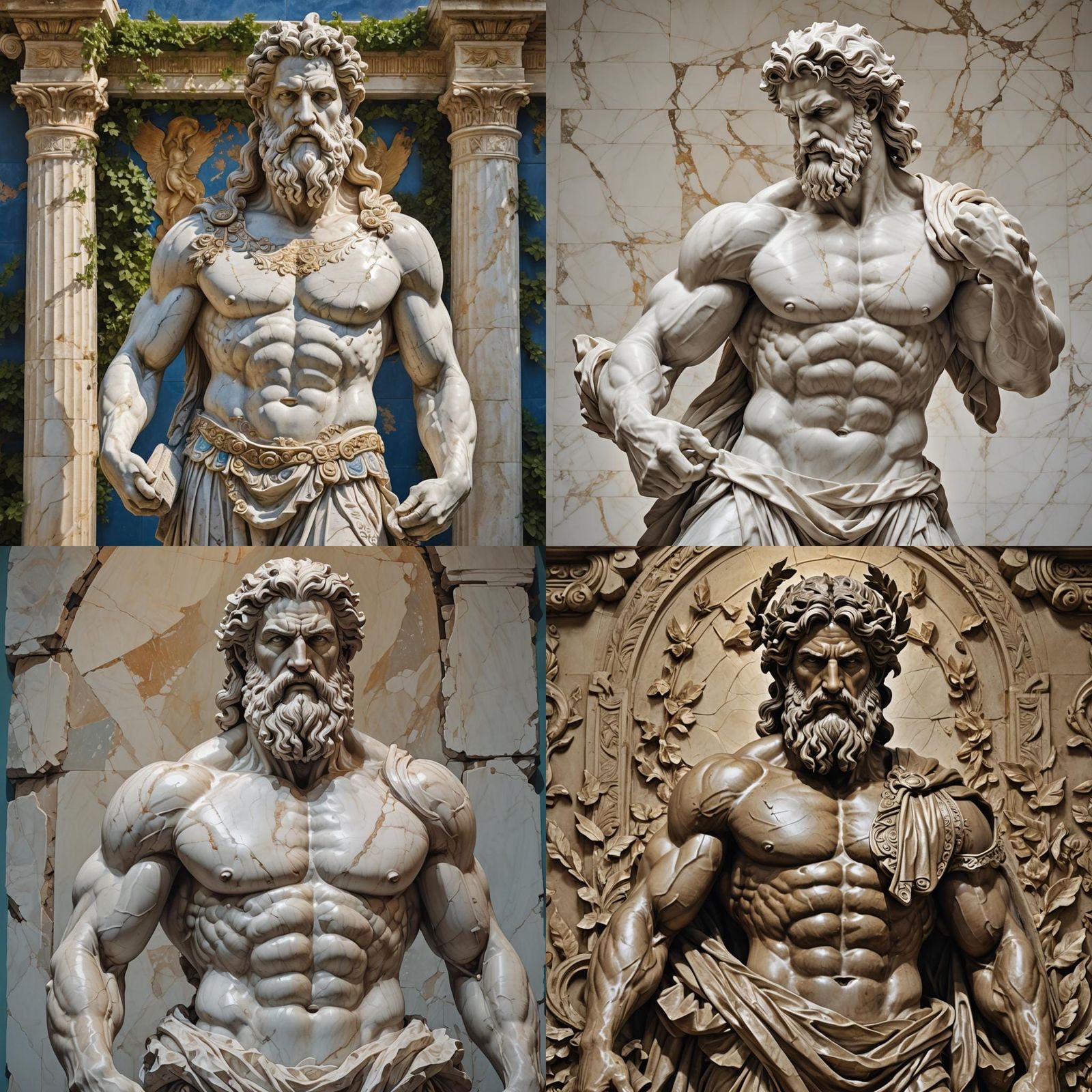 Zeus Marble Torso Statue in Greek Mythology Setting