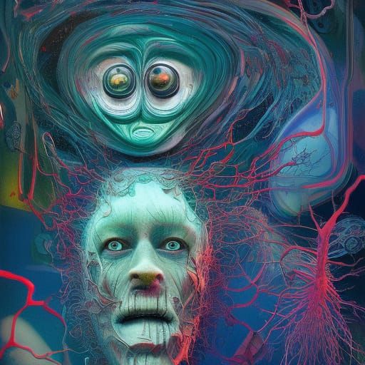 Microbe: Sci-Fi Horror Art Inspired by Basquiat