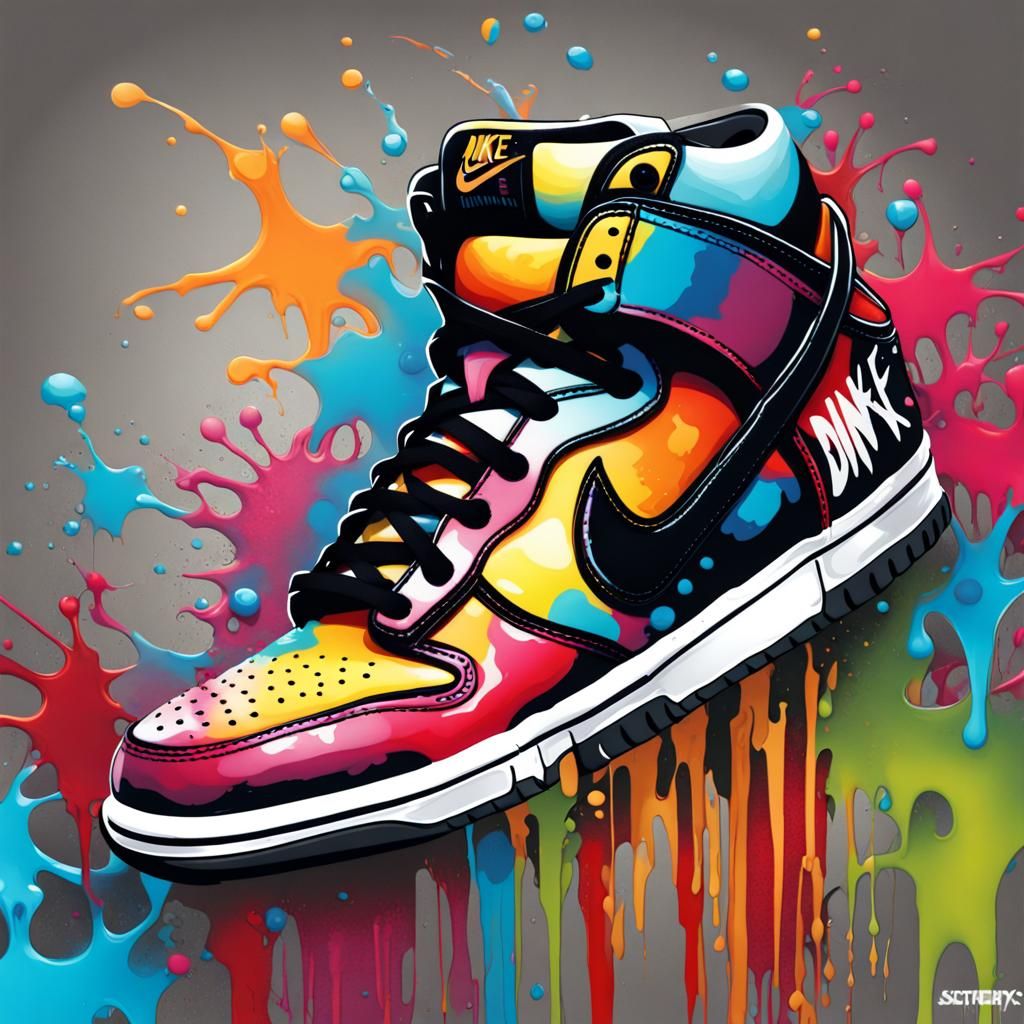 Nike Dunks Graffiti Art in Street Style
