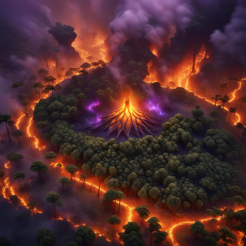 Amazon Rainforest Wildfire: Devastating Loss in Dark Fantasy...
