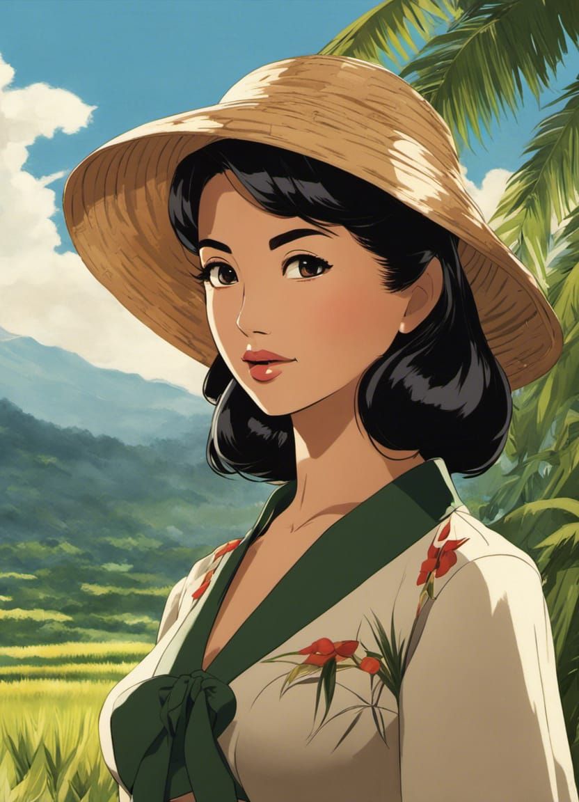 Indonesian Woman in Anime Style