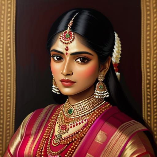 Elegant Woman in Handwoven Sari: An Indian Portrait